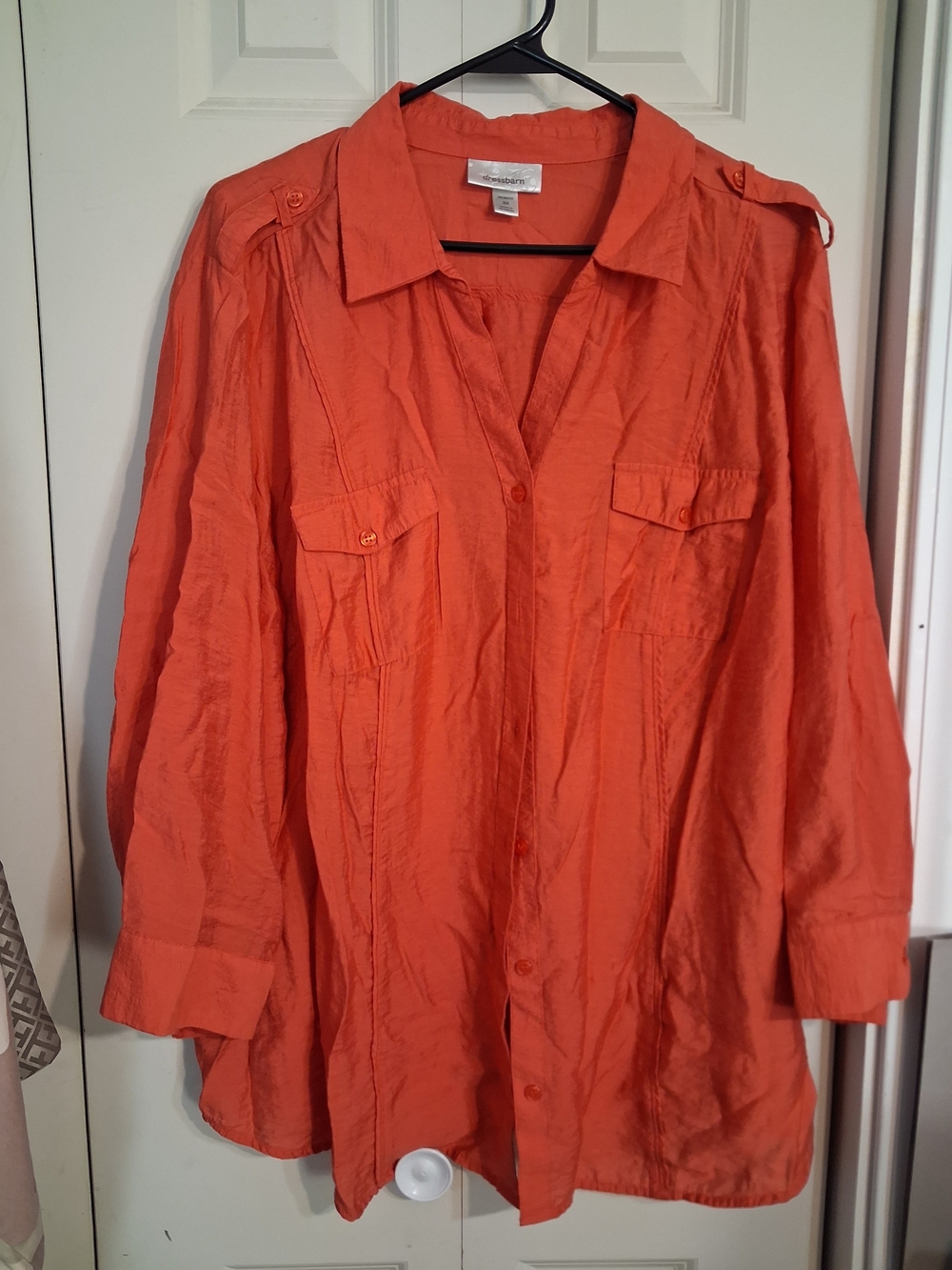 dressbarn Coral Button-Up Shirt